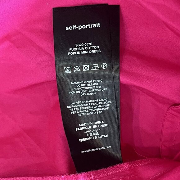 NWT Self-Portrait Fuchsia Pink Lace Ruffled Cotton-poplin Mini Dress 4 - Picture 10 of 16